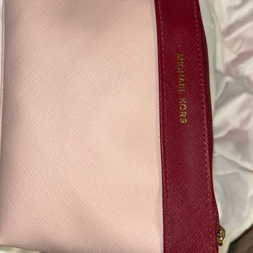 Michael Kors Blush and Crimson Cosmetic Bag